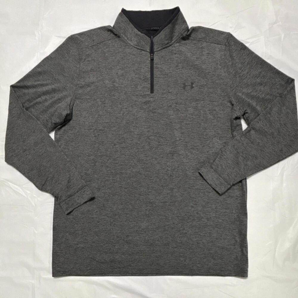 Under Armour HeatGear Golf 1/4 Zip  Polo Shirt XL Gray